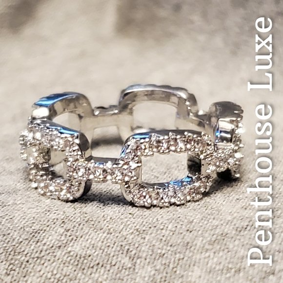 Penthouse Luxe Jewelry - Chain Link Micro Paved Ring